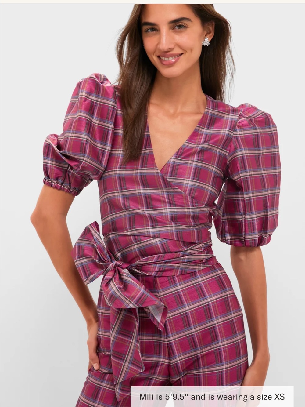 LOUISE
Berry Tartan Scarlett Wrap Top